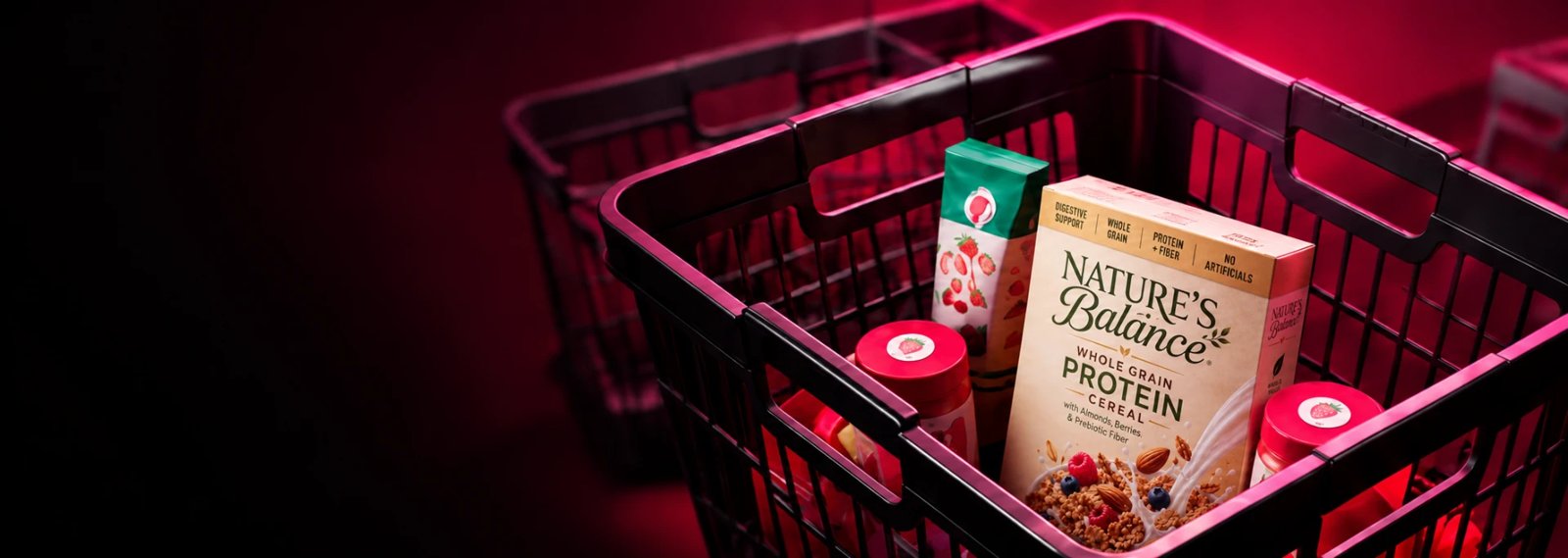 Shopper basket with products
